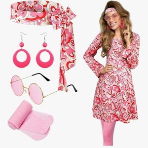 5 Pcs Hippie Costume &  Accessories